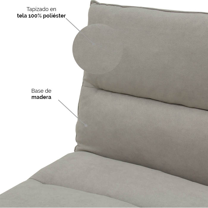 Futon Tela Gris Claro Elom | Sofá Cama y Futones | salas